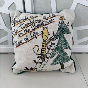 {Hallmark} Holiday Christmas Pillow, Cat Lighting Tree Design